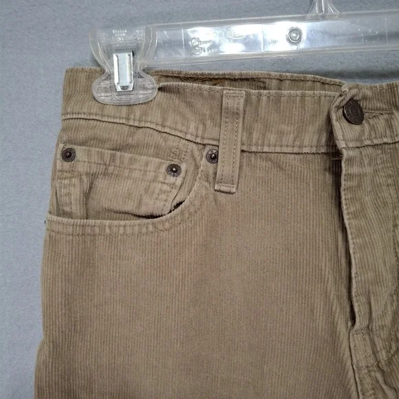 Levi's 511 Corduroy Pants Mens 30x32 Khaki Cotton Poly Straight Leg Stretch - Picture 6 of 12